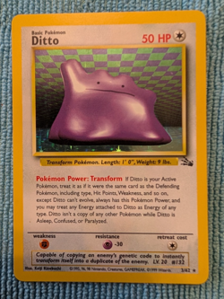 Pokemon TCG Ditto - 3/62 Fossil Holo Rare - Image 1