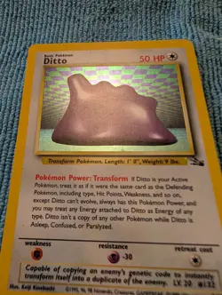 Pokemon TCG Ditto - 3/62 Fossil Holo Rare - Image 2