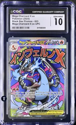Pokemon 2025 Mega Charizard X ex 023 Mega Evolution Black Star Promo UPC - Image 1