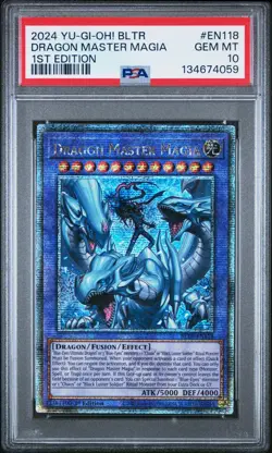 PSA 2024 Yu-Gi-Oh! BLTR Dragon Master Magia 1st Edition #EN118 Gem Mt 10 - Image 1