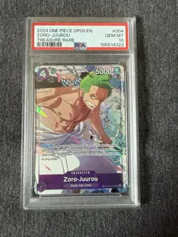2024 One Piece OP09 EN Treasure Rare #004 Zoro-Juurou PSA 10 GEM MINT - Image 1