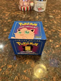 Pokemon 23k Gold Plated Jigglypuff Trading Card Sealed 1999 Blue Box Burger King - Image 1