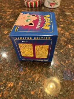 Pokemon 23k Gold Plated Jigglypuff Trading Card Sealed 1999 Blue Box Burger King - Image 3