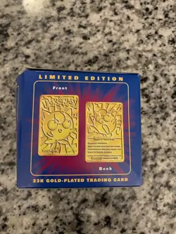 1999 Pokemon 23K Gold Plated Jigglypuff Trading Card Burger King Blue Sealed - Image 2