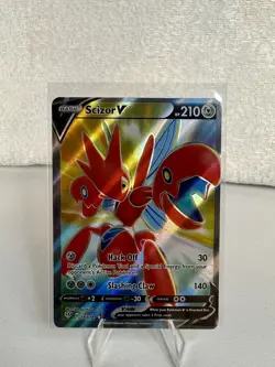 Pokemon Scizor V Full Art Ultra Rare Holo 183/189 Darkness Ablaze TCG Card - Image 1