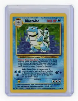 Blastoise 2/102 Base Set Holo Rare English Stage 2 100 HP Pokemon TCG Card - Image 1
