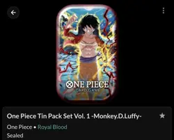 One Piece Card Game Tin Pack Set Vol.1 Monkey D Luffy/ Gol.D.Roger - Image 1
