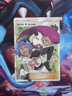 Pokemon TCG Hidden Fates Trainer Jesse and James Ultra Rare Full Art Card 68/68 - Image 1
