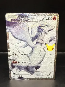 Pokemon Reshiram Full Art Holo Card 113/114 Celebrations Classic Collection - Image 1