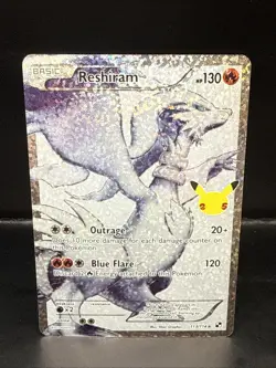 Pokemon Reshiram Full Art Holo Card 113/114 Celebrations Classic Collection - Image 2