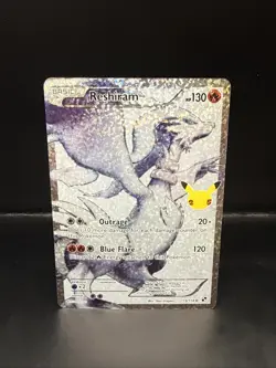 Pokemon Reshiram Full Art Holo Card 113/114 Celebrations Classic Collection - Image 3