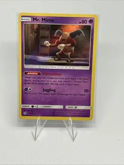 Pokemon TCG Mr. Mime Detective Pikachu Holo Card 11/18 - Image 1