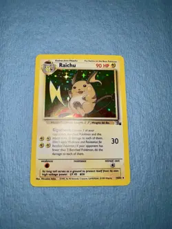 Raichu 14/62 Fossil Holo Pokemon TCG 1999 Mint Card - Image 3