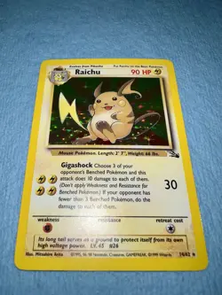Raichu 14/62 Fossil Holo Pokemon TCG 1999 Mint Card - Image 4