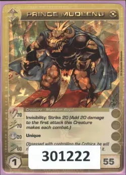 (301222) PRINCE MUDEENU 70/70/20/60/55 (2 Max Stats) SR HOLOFOIL Chaotic Card - Image 1