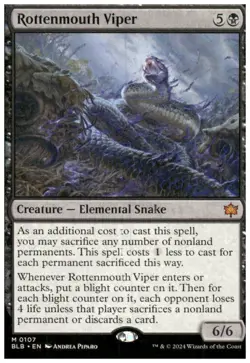 Rottenmouth Viper: MtG Magic the Gathering Bloomburrow Mythic 107 - Image 1