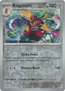 KINGAMBIT 150/197 OBSIDIAN FLAMES POKEMON (REVERSE HOLO, NM) - Image 1