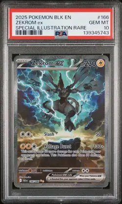 2025 POKEMON BLK EN-BLACK BOLT SPECIAL ILLUSTRATION RARE #166 ZEKROM EX PSA 10 - Image 1