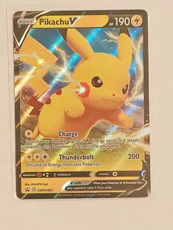 Pokemon TCG Pikachu V SWSH061 Promo Holo Sword & Shield Near Mint - Image 1