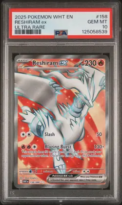 2025 Pokemon WHT EN-White Flare Reshiram EX Holo Ultra Rare Ultra Rare #158 - Image 1