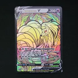 Pokemon Ninetales Stain Glass Custom Made Fan Art Holo - Image 1