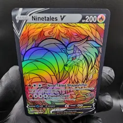 Pokemon Ninetales Stain Glass Custom Made Fan Art Holo - Image 2