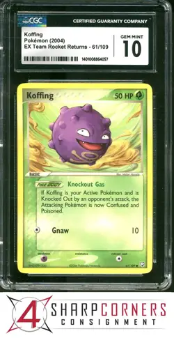 2004 POKEMON EX TEAM ROCKET RETURNS #61 KOFFING CGC 10 - Image 1