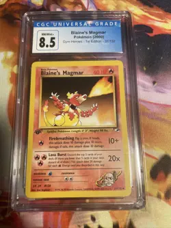 2000 Pokemon Blaine’s Magmar Gym Heroes 1st Edition 37/132 NM/Mint+ 8.5 - Image 1