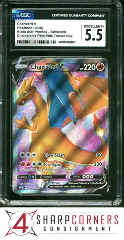 2020 POKEMON SWSH PROMO CHAMPIONS PATH ETB #SWSH050 CHARIZARD V CGC 5.5 - Image 1