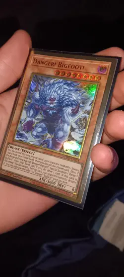 Yu-Gi-Oh! TCG Danger! Bigfoot! 1st Edition Premium Gold Rare - Image 1