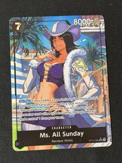 One Piece TCG Ms. All Sunday OP04-084 Alternative Art SR English. Azure Sea’s NM - Image 1