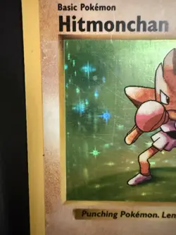 Pokemon TCG Hitmonchan Base Set Holo Shadowless Rare Card 7/102 MP Condition - Image 3