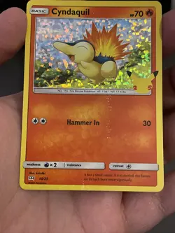 Pokemon Card Cyndaquil 10/25 McDonalds 25th Anniversary Holo ERROR - Image 4