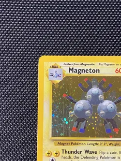 MAGNETON 9/130 Swirl Base Set 2 WotC HOLO Foil Rare 2000 Pokemon Card - LP+ - Image 2