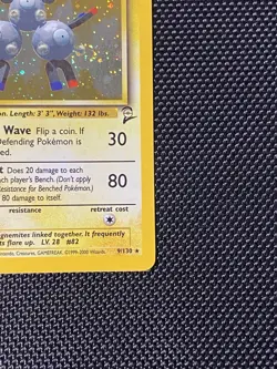 MAGNETON 9/130 Swirl Base Set 2 WotC HOLO Foil Rare 2000 Pokemon Card - LP+ - Image 4