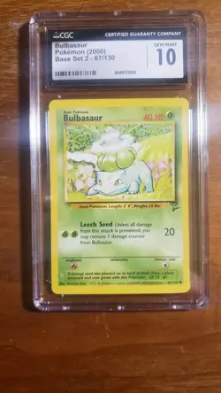 BULBASAUR Pokemon Card - Base Set 2 - 67/130 - CGC 10 - Image 1