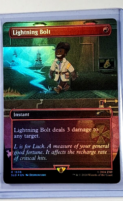 2024 MTG Magic the Gathering Secret Lair Rainbow Foil Fallout Lightning Bolt - Image 1