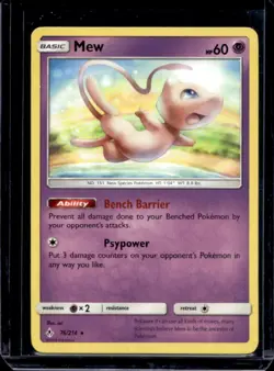 2019 Pokemon Sun & Moon Unbroken Bonds Mew Holo #76/214 - Image 1