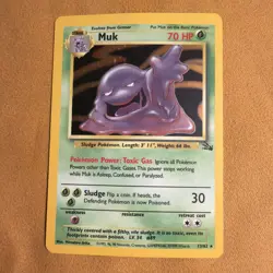 Pokemon TCG WOTC Muk 13/62 Fossil Holo Rare Unlimited - Image 1