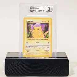 BGS 9 1999 Pokemon Base Set Shadowless #58 Pikachu C Red Cheeks Error - Image 1