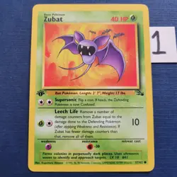 Pokemon Zubat 57/62 Fossil 1st Edition Regular MP/HP *FREE SHIPPING* - Image 1