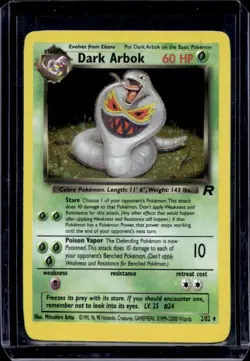 2000 Pokemon Team Rocket Dark Arbok Holo #2/82 - Image 1