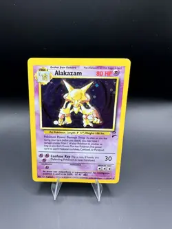 Pokemon Alakazam Holo Ultra Rare TCG Base Set 2 1/130 - Image 1