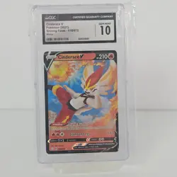 2021 Pokemon Cinderace V 018/072 Shining Fates Holo CGC 10 Gem Mint - Image 1