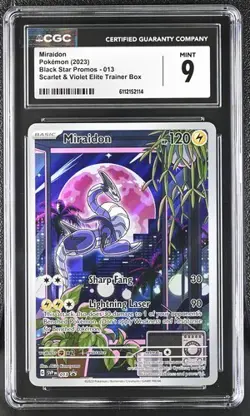 Miraidon EX *CGC 9* Illustration Rare *Scarlet & Violet ETB Promo* #13 * Pokemon - Image 1