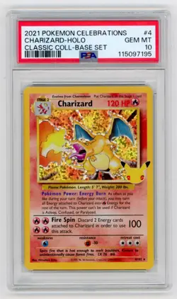 2021 Pokemon Celebrations Classic Collection Charizard 4/102 Holo PSA 10 - Image 1