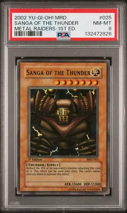 2002 YU-GI-OH! MRD-METAL RAIDERS 1ST ED #025 SANGA OF THE THUNDER PSA 8 - Image 1