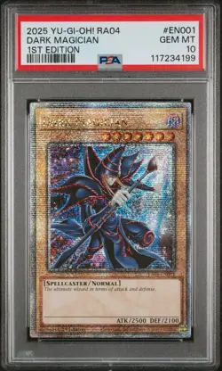 2025 YU-GI-OH! RA04-QUARTER CENTURY STAMPEDE 1ST ED #EN001 DARK MAGICIAN PSA 10 - Image 1
