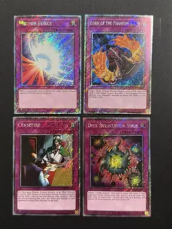 2024 YUGIOH RA03 1ST ED PLATINUM SECRET RARE DECK DEVASTATION VIRUS NM BONUS SET - Image 1
