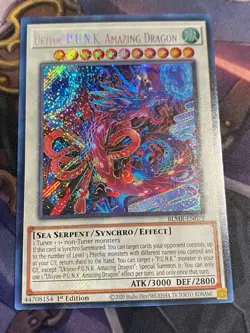 Yugioh Ukiyoe-P.U.N.K. Amazing Dragon BLMR-EN075 Secret 1st Ed ! In hand - Image 1